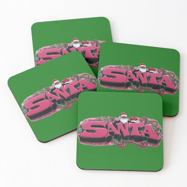 Item preview, Grafiti Style Black Santa with hot Pink designed and sold by KeshaEls.