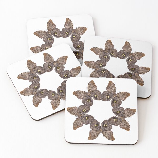 Item preview, "Circle of Symmetry: Owl Butterflies in Harmony" designed and sold by Carocas20.