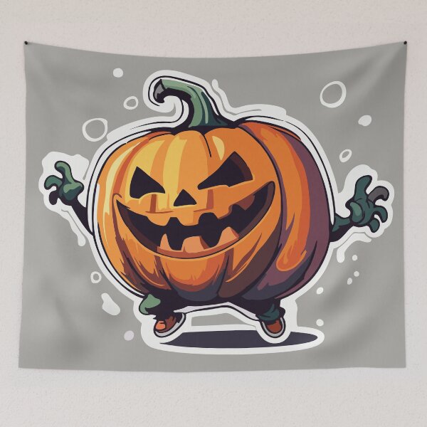 Item preview, Sticker - Screaming halloween pumpkin cute cartoon character designed and sold by Gabi.Media.