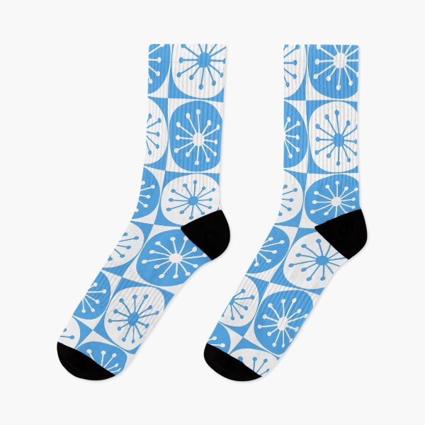 Item preview, Checkered Atomic Dots Mid Century Modern Retro Blue and White Pattern designed and sold by kierkegaard.