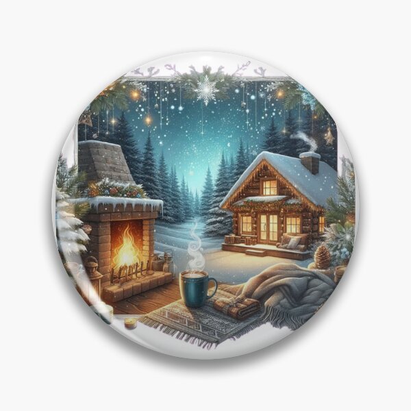 Item preview, cozy holiday feel Cozy Christmas house and fireplace ,RBCozyHolidays,CozyHolidays designed and sold by Expressions-Sel.
