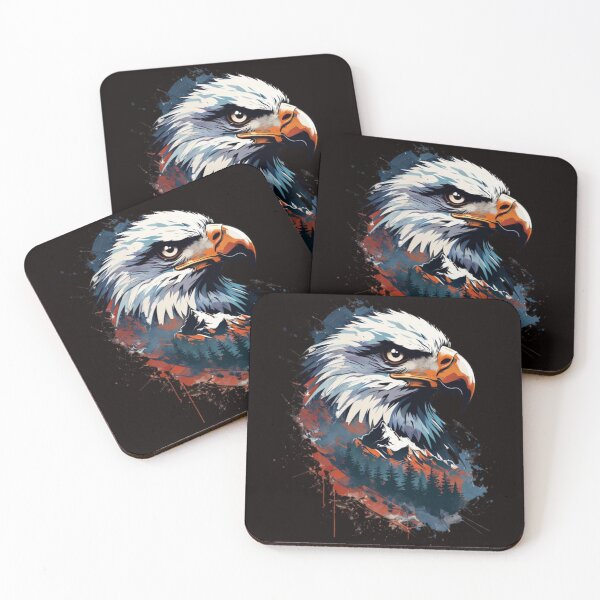 Item preview, Eagle Head and Stylized Mountain designed and sold by Aise06.