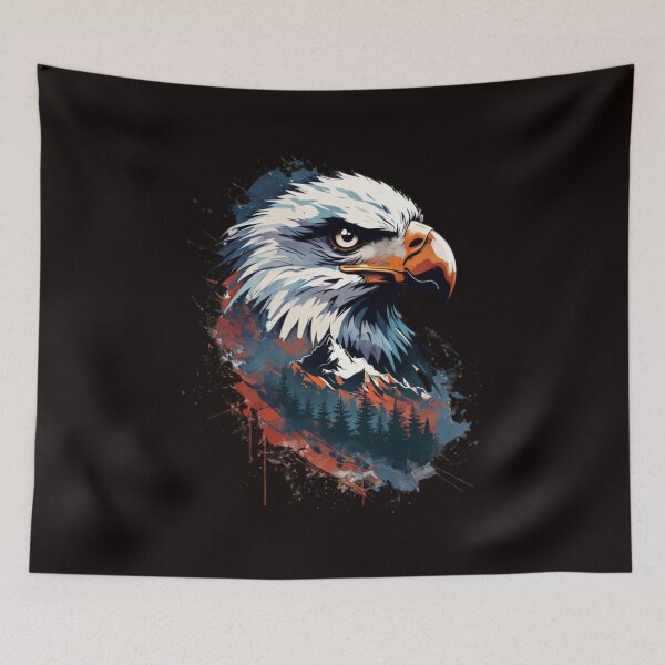 Item preview, Eagle Head and Stylized Mountain designed and sold by Aise06.
