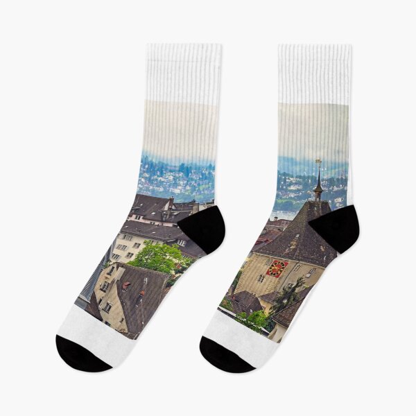 Item preview, Church towers in Zurich skyline, cloudy morning,Switzerland designed and sold by goceris.