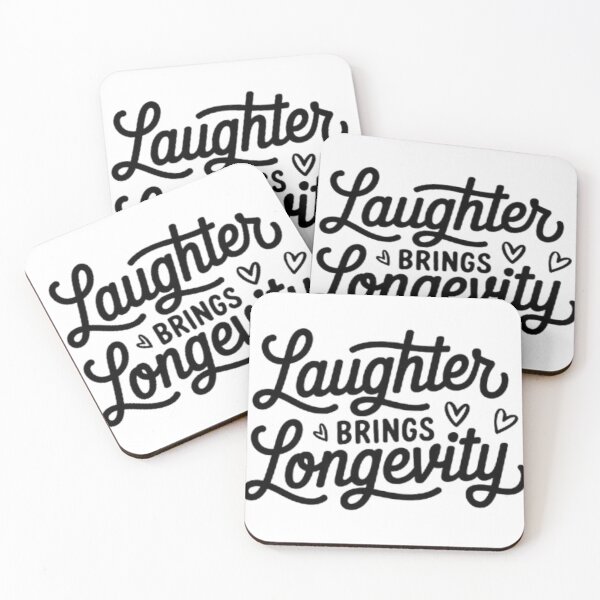 Item preview, Laughter Brings Longevity - Positive Inspirational Quote Design designed and sold by GemBob Creations.