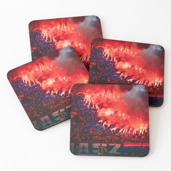 Item preview, A vibrant football fan display with flares at a match between Wisła Kraków and Bruk-Bet Termalica Nieciecza. designed and sold by Piotr Front.