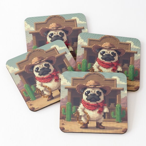 Item preview, Pixel Pug The Cowboy of the Wild West designed and sold by NaturePixel.