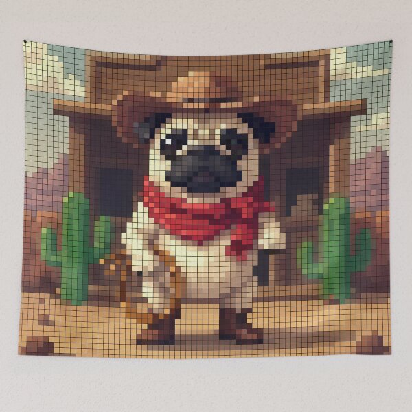 Item preview, Pixel Pug The Cowboy of the Wild West designed and sold by NaturePixel.