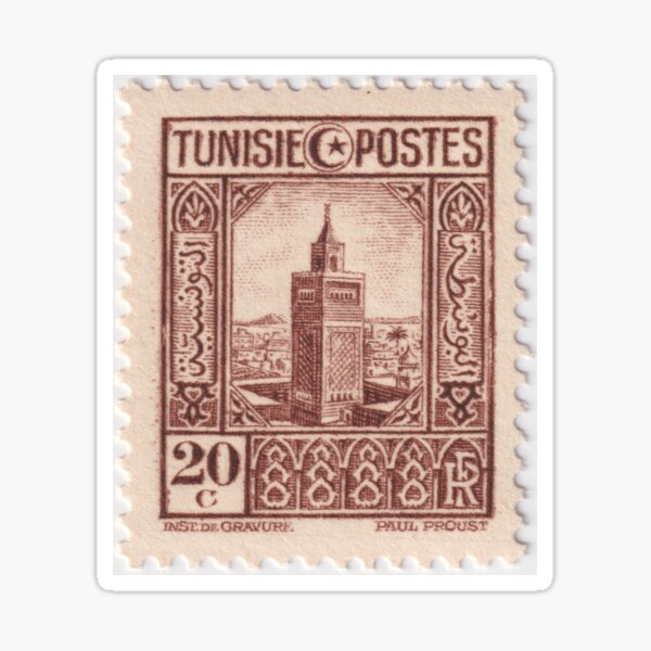 Aperçu de l'œuvre Timbre tunisien, 1926 créée et vendue par rogerstrawberry.
