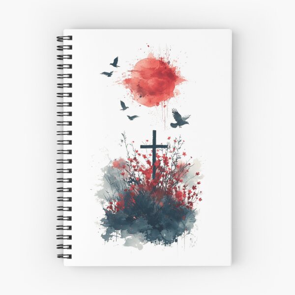 Item preview, "Gothic Cross Ravens Watercolour Art Print - Dark Aesthetic Wall Decor, Japanese Style Ink Painting" designed and sold by Ice Diamond Designs.