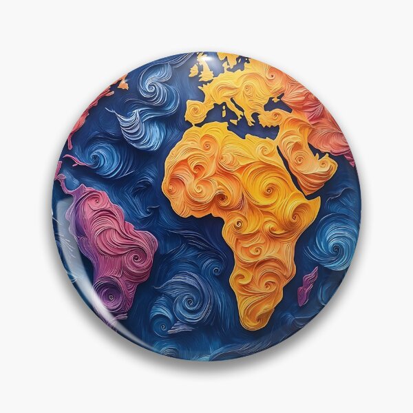 Item preview, Abstract World Map with Vibrant Textured Swirls designed and sold by Guesso.