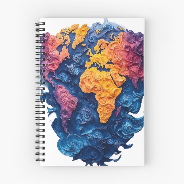 Item preview, Abstract World Map with Vibrant Textured Swirls designed and sold by Guesso.
