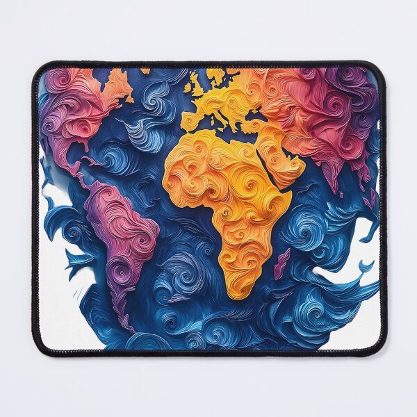 Item preview, Abstract World Map with Vibrant Textured Swirls designed and sold by Guesso.