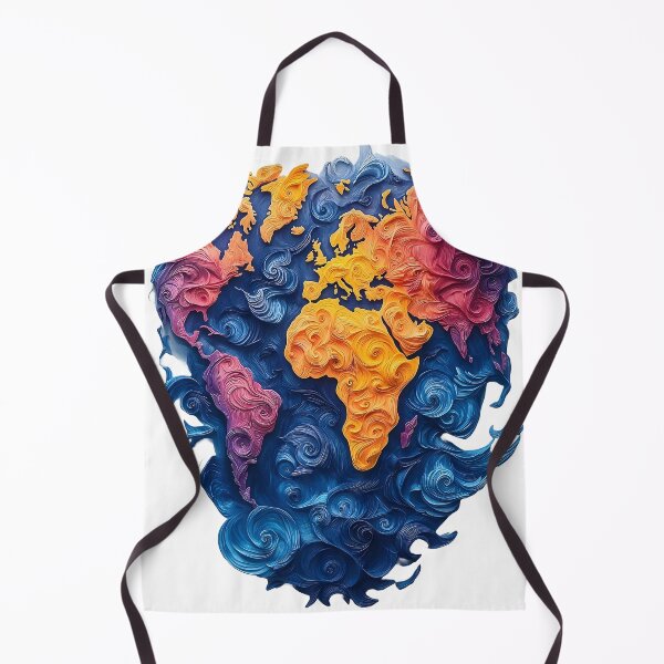 Item preview, Abstract World Map with Vibrant Textured Swirls designed and sold by Guesso.