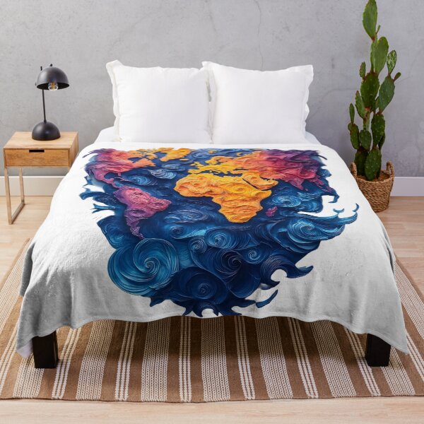 Item preview, Abstract World Map with Vibrant Textured Swirls designed and sold by Guesso.