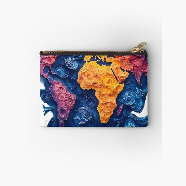 Item preview, Abstract World Map with Vibrant Textured Swirls designed and sold by Guesso.