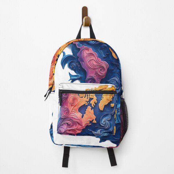 Item preview, Abstract World Map with Vibrant Textured Swirls designed and sold by Guesso.