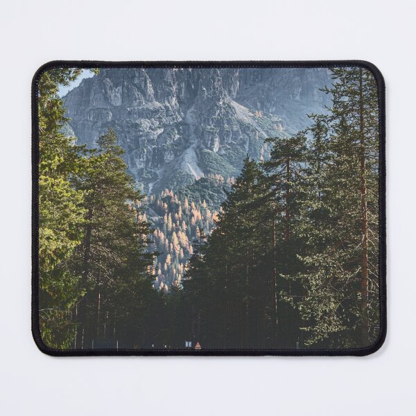 Item preview, A scenic road through the Dolomites in Italy, surrounded by dense forests and towering mountains. designed and sold by Piotr Front.