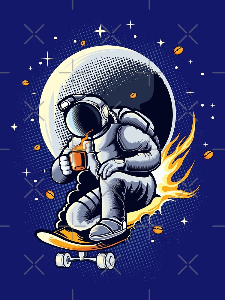 Thumbnail 3 of 3, Scarf,  Astro Coffee Addict designed and sold by RWT-Design.