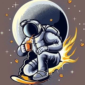 Artwork thumbnail, Astro Coffee Addict by RWT-Design