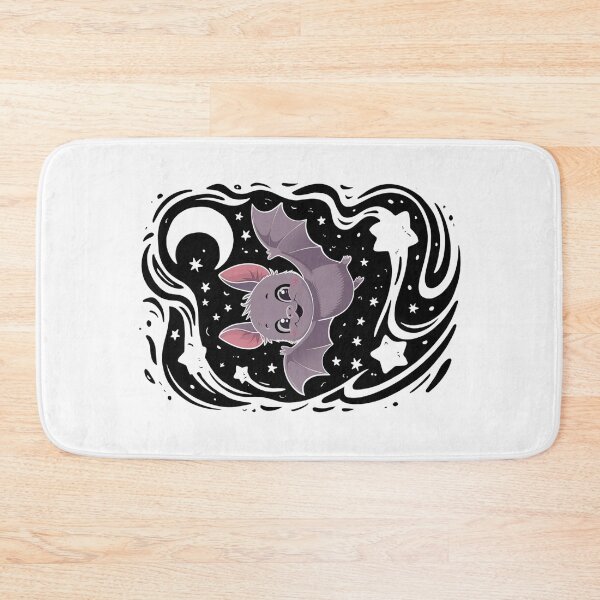 Item preview, a cute bat flying through the night sky designed and sold by khufra1.
