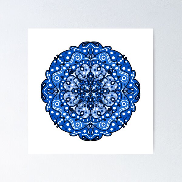Item preview, Azure Petals - Celestial Blue Geometric Art designed and sold by NathalieCI2024.