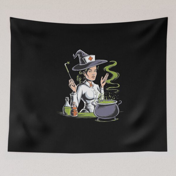 Item preview, Nurse Witch Brewing Potions – Spooky and Magical Art designed and sold by love3617.