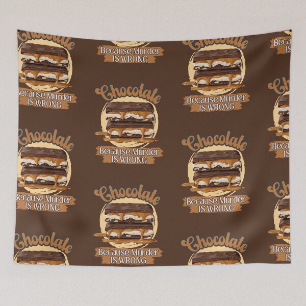 Item preview, Retro Chocolate Because Murder Is Wrong Funny Dark Humor  designed and sold by nat82.