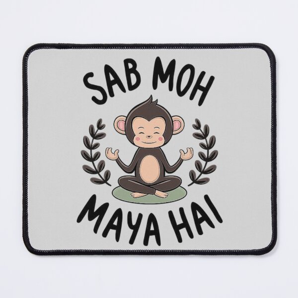 Item preview, Cute Monkey Meditation - Sab Moh Maya Hai Yoga Design designed and sold by love3617.