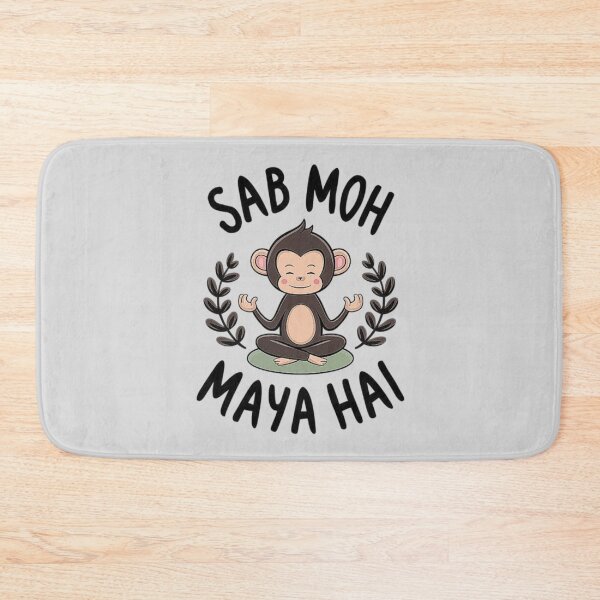 Item preview, Cute Monkey Meditation - Sab Moh Maya Hai Yoga Design designed and sold by love3617.