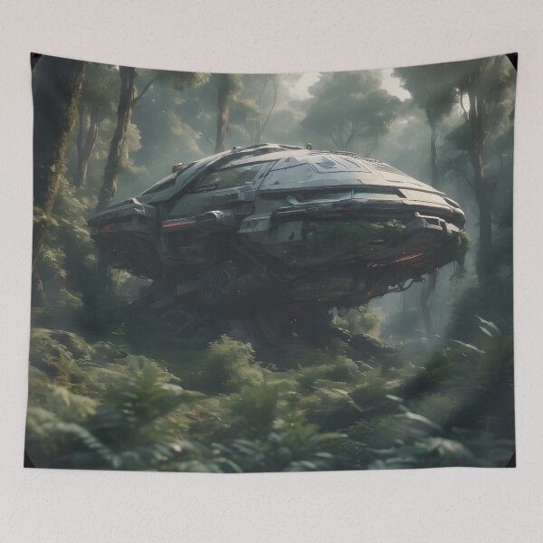 Item preview, Alien - Crashed Spaceship in Forest - 01 designed and sold by kjp-design.