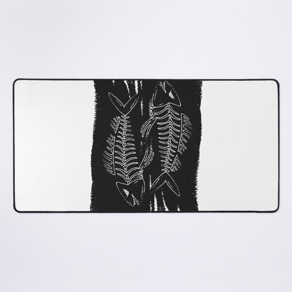 Item preview, Evil Fish Bones Outline | White on Dark Black Backdrop designed and sold by TurtleDojo.
