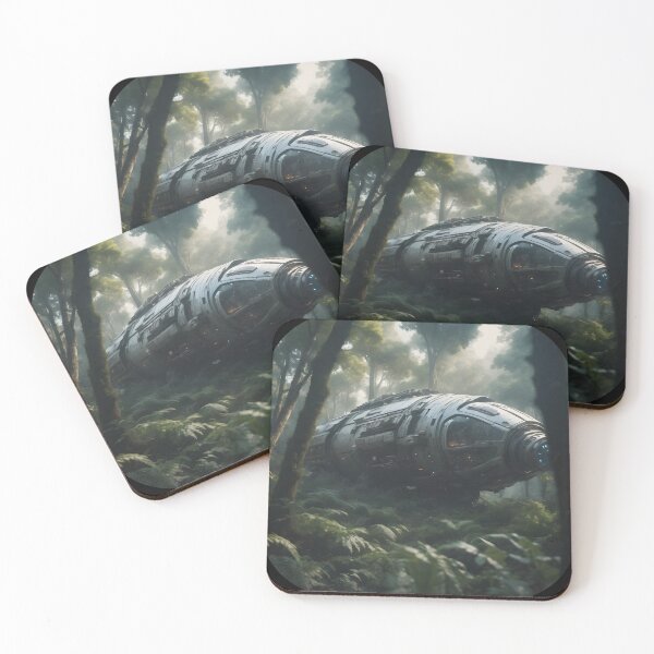 Item preview, Alien - Crashed Spaceship in Forest - 02 designed and sold by kjp-design.