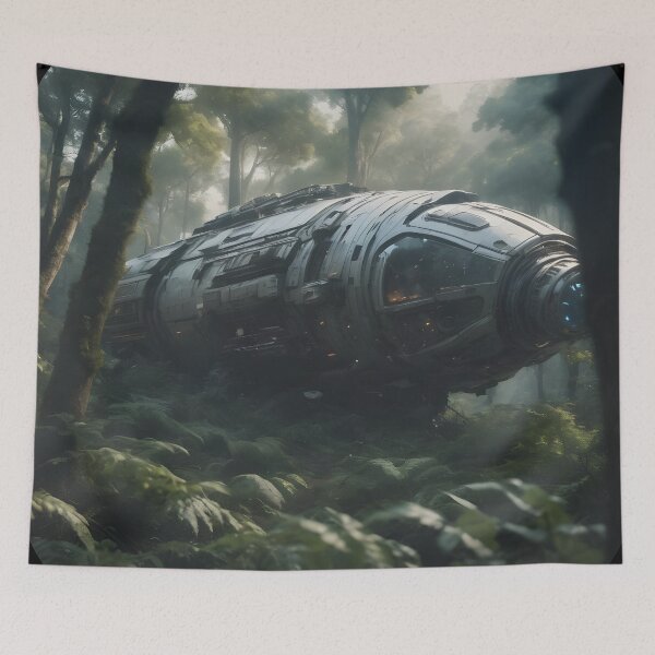 Item preview, Alien - Crashed Spaceship in Forest - 02 designed and sold by kjp-design.