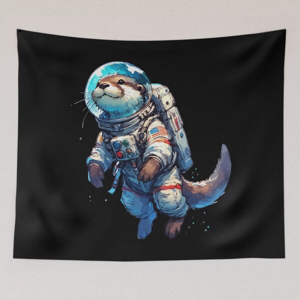 Item preview, Otter Astronaut Space Watercolor designed and sold by TomFrontierArt.