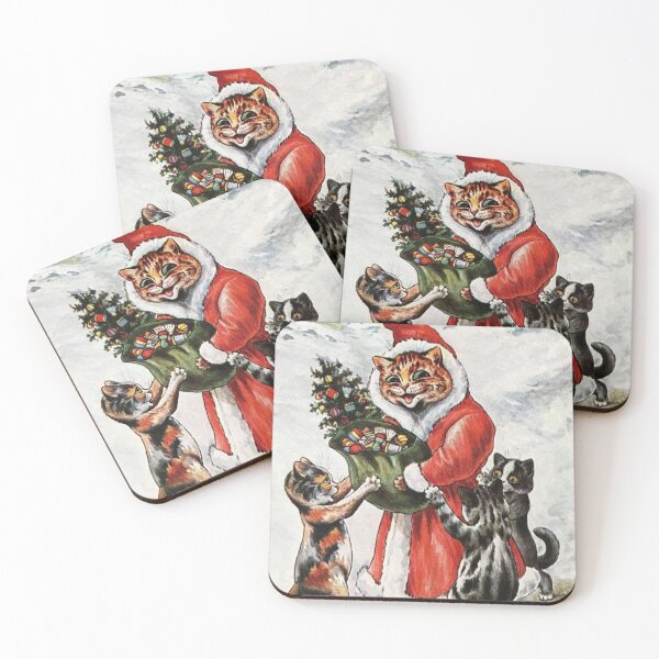 Item preview, Louis Wain - Father Christmas Cat, funny vintage cat lover Christmas designed and sold by forgottenbeauty.