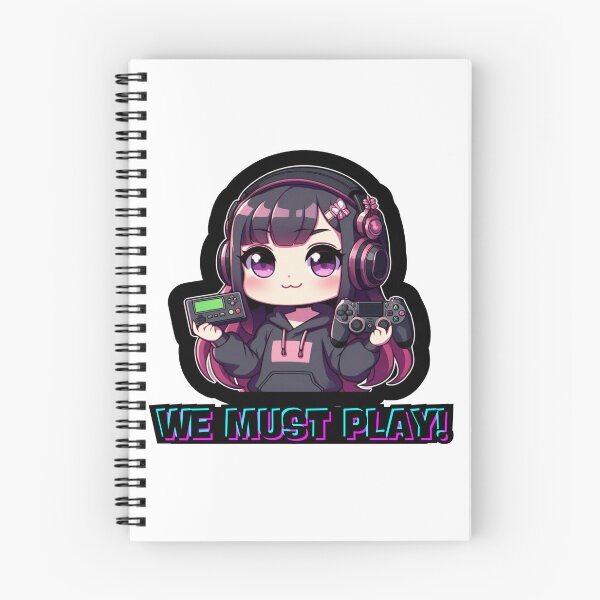 Item preview, We must play, Super Kawaii Gamer Girl designed and sold by LWOI.