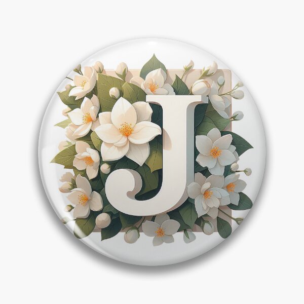 Item preview, Minimalistic floral letter J designed and sold by Silbays.