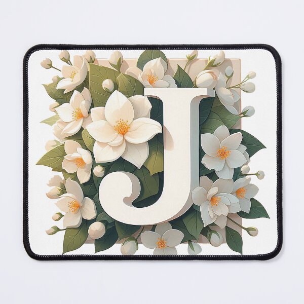 Item preview, Minimalistic floral letter J designed and sold by Silbays.