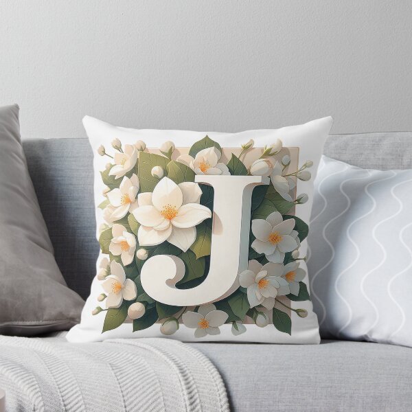 Item preview, Minimalistic floral letter J designed and sold by Silbays.