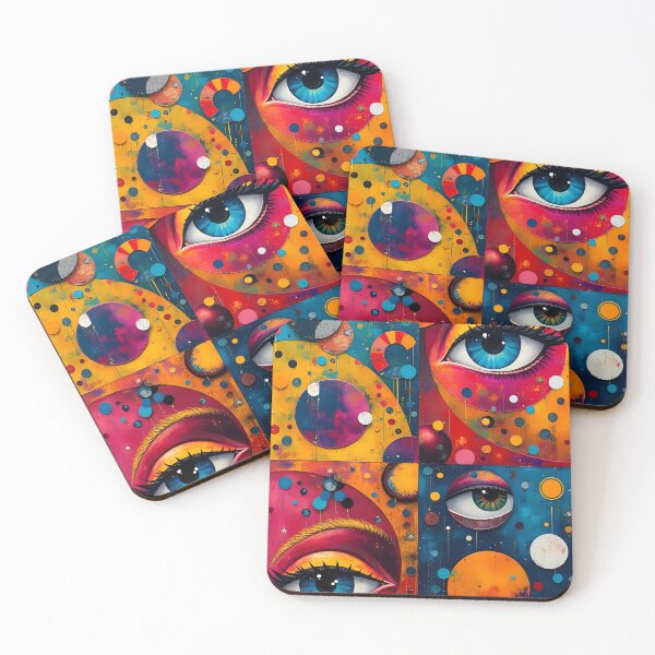 Item preview, Vibrant Cosmic Vision: Surreal Eyes and Celestial Orbs designed and sold by marvinismyname.
