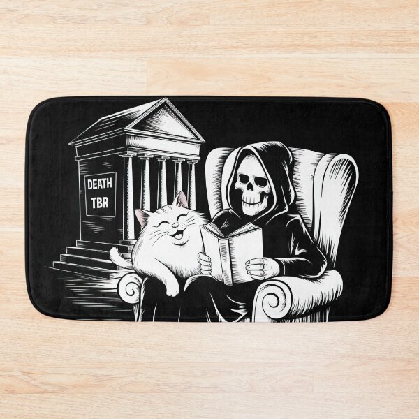 Item preview, Grim Reaper and Cat Reading Death by TBR designed and sold by FallenStarArt.