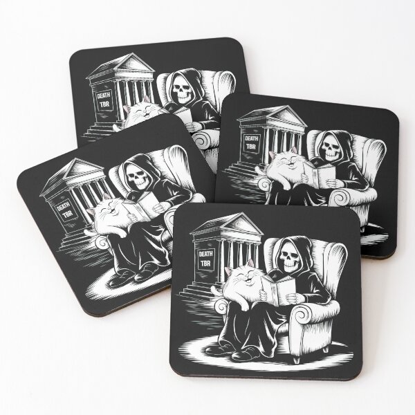 Item preview, Grim Reaper and Cat Reading Death by TBR designed and sold by FallenStarArt.