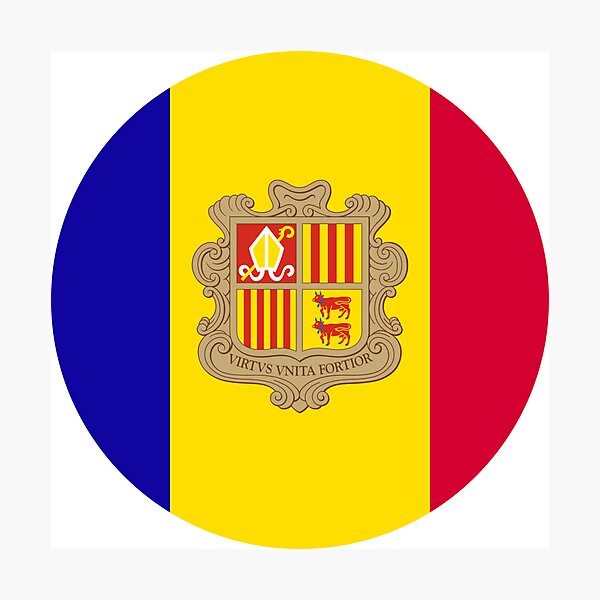 Item preview, Andorra Flag Round designed and sold by MoonElite.