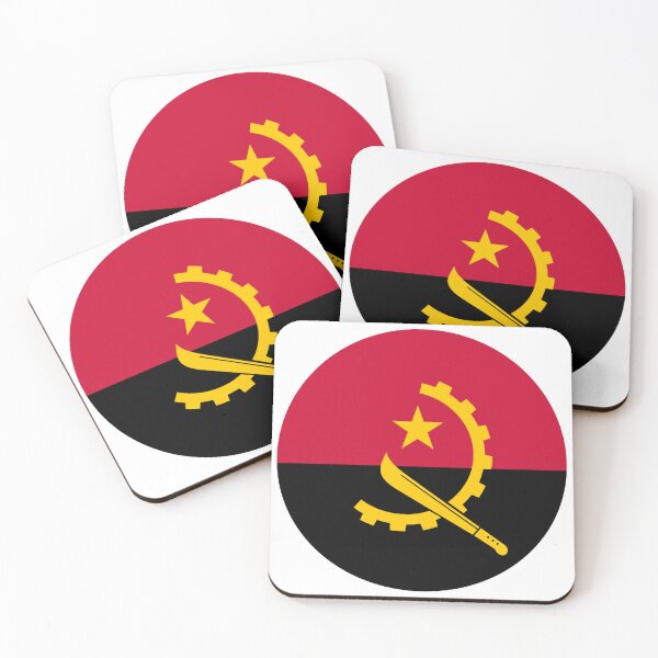 Item preview, Angola Flag Round designed and sold by MoonElite.