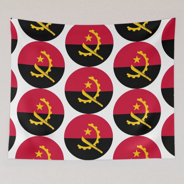 Item preview, Angola Flag Round designed and sold by MoonElite.