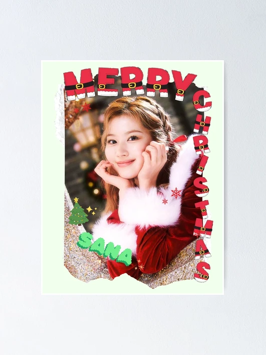 TWICE Sana Christmas Fanart Festive Collage