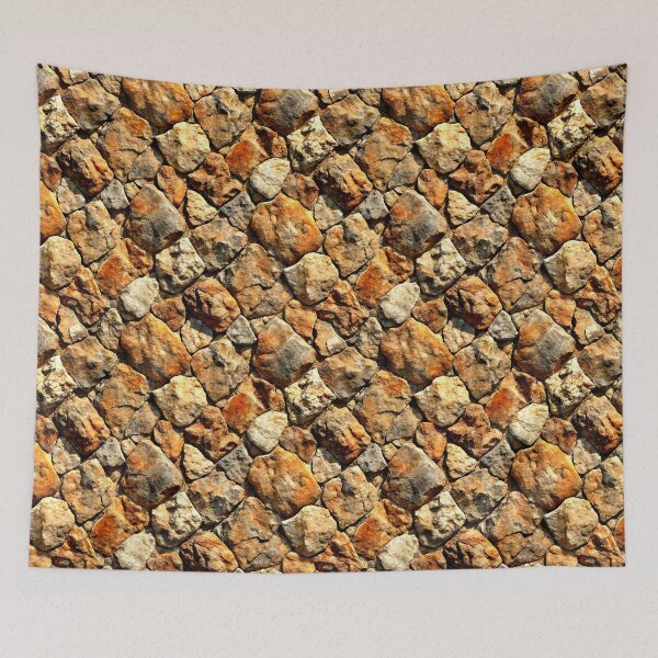 Item preview, Seamless Cobblestone Rock Pattern in Warm Yellow-Brown Tones designed and sold by VikArtStudio.