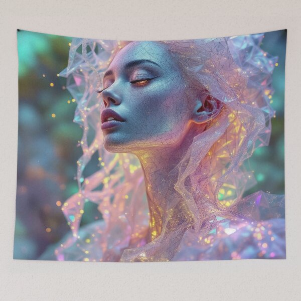 Item preview, Ethereal woman in iridescent glow designed and sold by yearmoe.