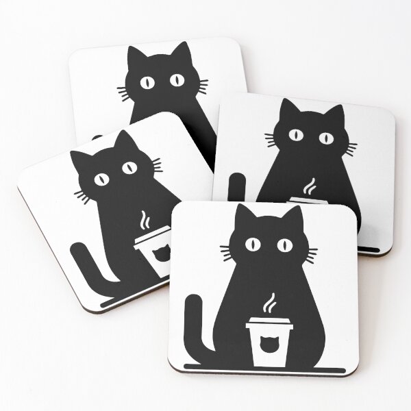 Item preview, cat coffee sticker designed and sold by Me-design34.